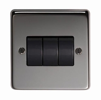 Black Nickel Triple Light Switch
