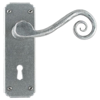 Blacksmith Pewter Patina Monkeytail Lever Door Handle