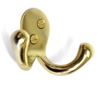Brass Porthos Double Loop Coat Hook