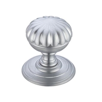 Broadway Flower Door Knobs - Satin Chrome
