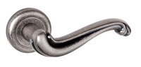 Colchester Lever Door Handle on a Radius Edged Rose - Distressed Silve