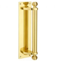 Croft 6386 Pull Handle on Plate - Reeded Finials