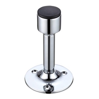 Cylinder Door Stop with Rose - Polished Chrome