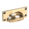Hammered Art Deco Drawer Pull - Polished Bronze