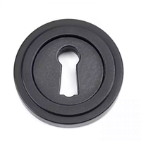 Matt Black Art Deco Round Escutcheon