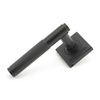 Matt Black Brompton Lever Door Handle on Square Rose Set - Sprung