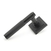 Matt Black Brompton Lever Door Handle on Square Rose Set - Unsprung