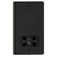 Matt Black Dual Volt Shaver Socket