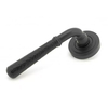 Matt Black Hammered Newbury Lever Door Handle on Art Deco Rose Set - U