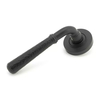Matt Black Hammered Newbury Lever Door Handle on Round Rose Set - Unsp