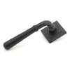 Matt Black Hammered Newbury Lever Door Handle on Square Rose Set - Spr