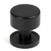 Matt Black Kelso Cabinet Knob on Round Rose