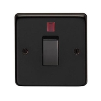 Matt Black Single Switch and Neon - 20 Amp