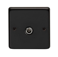 Matt Black Single TV Socket