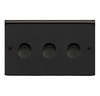 Matt Black Triple Dimmer Switch - 400w