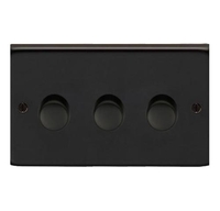 Matt Black Triple Dimmer Switch - 400w