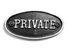 Oval Private Sign