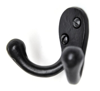 Porthos Double Loop Coat Hook - Black Finish