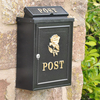 Rose Wall Mounted Post Box - Gold Finish