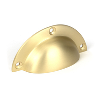 Satin Brass 4 Plain Drawer Pull
