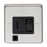 Satin Stainless Steel Switched Fuse and Flex - 13 Amp