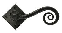 Traditional Blacksmith Monkey tail Lever Door Handle on Diamond Rosett