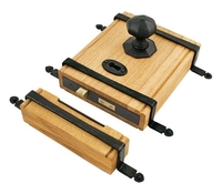 Traditional Blacksmith Oak Box Rim Lock and Octagonal Knobs