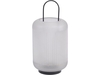 Murana Frosted Grey Glass Candle Lantern with Black Handle - Small