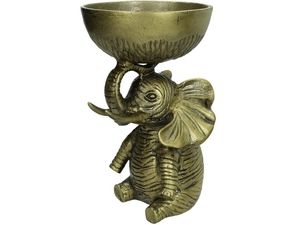 Musa Elephant Bowl in Antique Brass Finish