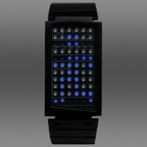 Seahope Dual Touch Blue Green LED Black Case Watch