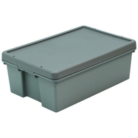 Barton Storage Barton Storage 012495/5 - 36L Upcycled Plastic Box & Lid - Grey Pack of 5 (600 x 400 x 220mm)
