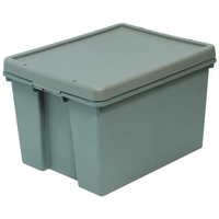Barton Storage Barton Storage 012496/5 - 45L Upcycled Plastic Box & Lid - Grey Pack of 5 (L500 x W400 x H320mm)