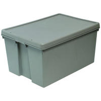 Barton Storage Barton Storage 012498/5 - 96L Upcycled Plastic Box & Lid - Grey Pack of 5 (700 x 500 x 370mm)