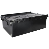 Barton Storage Barton Storage ALC8631/BLK/ECO/2 - 131L Black Eco Attached Lidded Container - Pack of 2 (800 x 600 x 310mm)