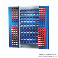 Barton Storage Barton Topstore 013076 Louvre Panel Cabinet (180 Red Bins)