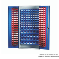 Barton Storage Barton Topstore 013080 Louvre Panel Cabinet (230 Red Bins)