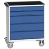 Bott Bott Verso Mobile 5 Drawer 800x550x965mm Cabinet With Top Tray And Mat