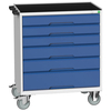 Bott Bott Verso Mobile 6 Drawer Cabinet With Top Tray And Mat 800x550x965mm