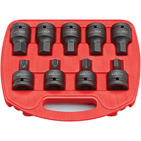 Clarke Clarke CIS19/9S 9 Piece Impact Spline and Hex Bit Socket Set –3/4” Drive