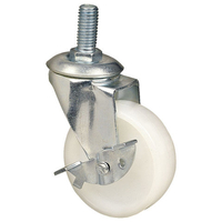 Clarke Clarke ML309W-A 75mm White Nylon Threaded Stem Swivel & Brake Castor