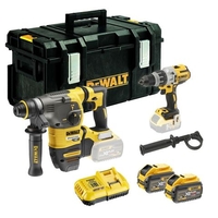 DeWalt DeWalt DCK2033X2-GB FLEXVOLT TWIN PACK: DCH333 SDS+ Hammer Drill,  DCD996 3 speed combi,  DCB547 9.0ah batteries x 2,  DCB118 in DS300 Tough System box