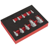 Sealey Sealey 1/4",  3/8" & 1/2" Drive 10 piece Stubby Hex Socket Bit Set
