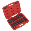 Sealey Sealey AK5817M 16 piece 1/2" Drive Deep Lock-On™ Impact Socket Set - 6pt Metric