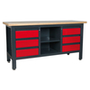 Sealey Sealey AP1905D 6 Drawer & Open Storage Workstation