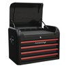 Sealey Sealey AP28104BR Topchest 4 Drawer Retro Style (Black and Red)
