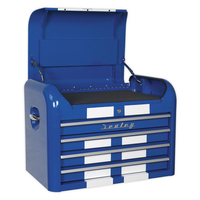 Sealey Sealey AP28104BWS Topchest 4 Drawer Retro Style (Blue and White)