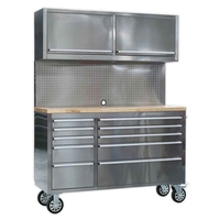 Sealey Sealey AP5510SS Mobile 10 Drawer Stainless Steel Cabinet with Backboard