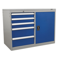 Sealey Sealey API1103B Industrial 5 Drawer & 1 Shelf Cabinet/Workstation