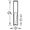 Trend Trend TR05X1/4TC 6.3 x 16mm Two Flute Straight Cutter