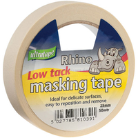 Ultratape Ultratape Rhino Low Tack Masking Tape,  25mm x 50m